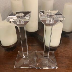 Pair of Oleg Cassini Crystal Candle Holders